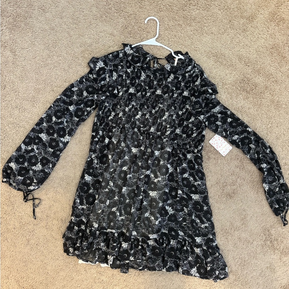 Free People Black Combo Dress